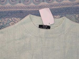 Mint Green Cropped Knit Sweater 🌻