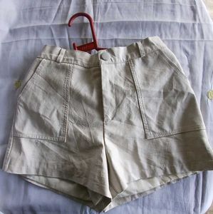 Universal White Leather Shorts