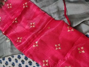 Grey Work Saree