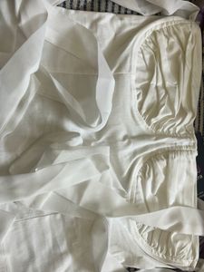 White Tie-Shoulder Corset Top
