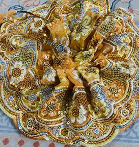 Laddu Gopal Fancy Dress Fabric Sefon Size 4,5,6