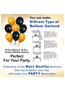 Gold &amp; Black Birthday Party Decoration Set