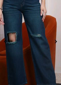 Shein High Rise Distressed Wash Jeans