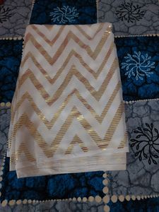 White Saree With Blouse Pis