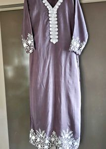 Elegant Purple Embroidered Kurta set