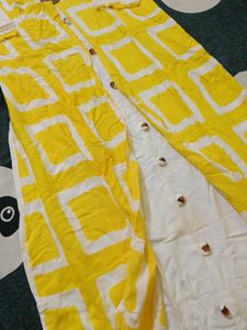 White And Yellow Ethnic Gown For Women