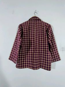 Burgundy And Cream Checks Co-ord (Women&#39;s)