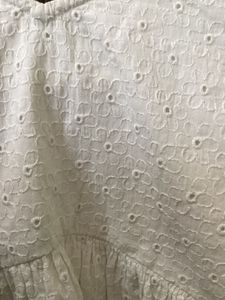 White Eyelet Puff Sleeve Dress