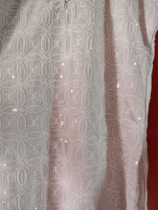 Soft Rayon White Chikankari Kurti