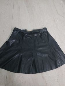 Black Faux Leather Mini Skirt