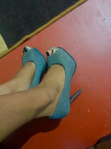 Peep toe high heels