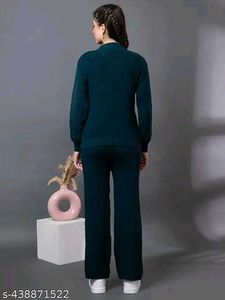 Teal Cable Knit Pullover Sweater