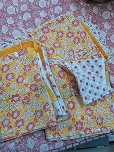 Elegant Kurta plazzo fabric unstiched& Dupatta