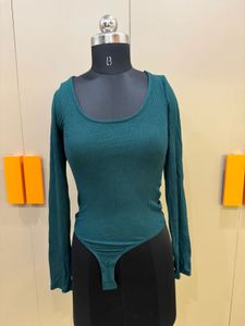 Green Body Suit Full Slevees Top