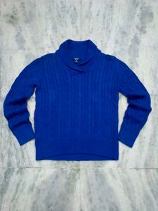 Blue Cable Knit Sweater