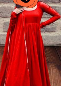 Red Anarkali Kurta Set (bottom not available)