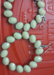 Beige Or Cream Color Round Earrings