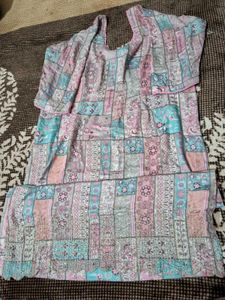 Floral Patchwork Print Kurti Set