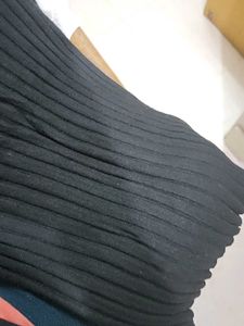 Black Ribbed Knit Top