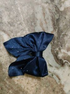 Cute Navy Bow Hair Clip