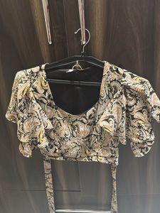 Paisley Print Crop Top And Pants