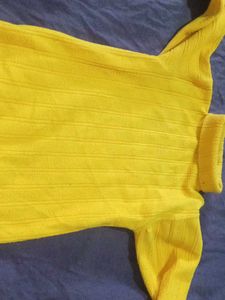 Yellow High Neck Sweatshirt