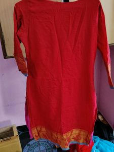 Red Embroidered Kurti