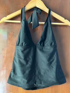 Black Halter Tankini Top