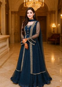 Navy Blue Anarkali Gown