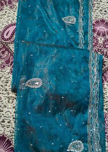 Teal Embellished Kurta Set