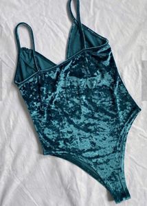 Teal Velvet Bodysuit