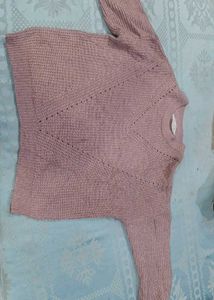 Mauve Knit Pullover Sweater