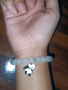 Panda bracelet Stretchable Gray/White
