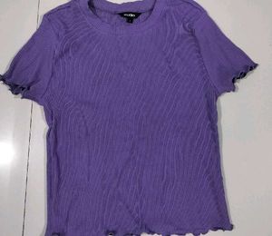 Purple Ruffle And Polka Dot Yellow Tee Combo