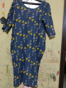 Blue &amp; Yellow Kurti With Pant Combo