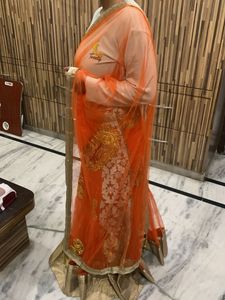 Orange Embroidered Lehenga Choli