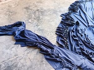 Navy Blue Colour Ready To Wear Saree Embellis