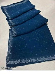 Teal Saree with Embellishments