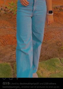 H And M Wide Light Blue Jeans