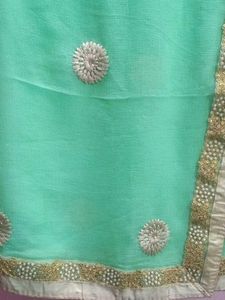Green Embellished Saree