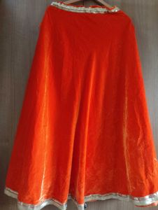 New Orange Velvet Ethnic Lehanga