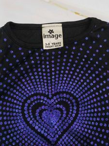 (100)Girls&#39; Black Heart Sparkle Tank