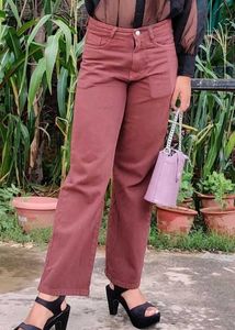 Brown Straight Jeans