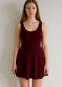 Burgundy Skater Dress
