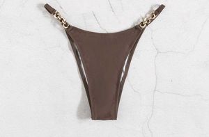 Chain Detail Bikini Bottom - Brown