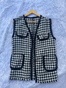 Sleeveless Tweed Sweater