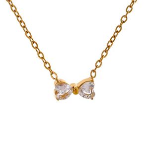 Bow Dainty Necklace Pvd Plated Anti-tarnish