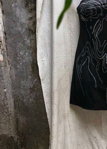 8296. Sparkly Black Mini Dress