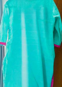 Teal &amp; Pink Kurta With Duppata XXL