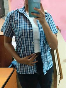 Trendy Blue Checkered Shirt